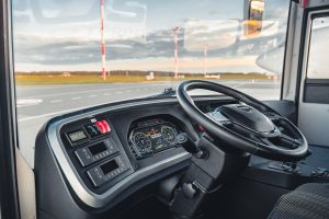 steering wheel of apron bus