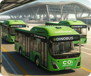 fleet of DINOBUS electric buses