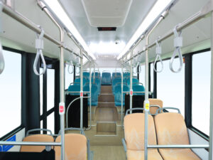 Interior view of buses in apron bus