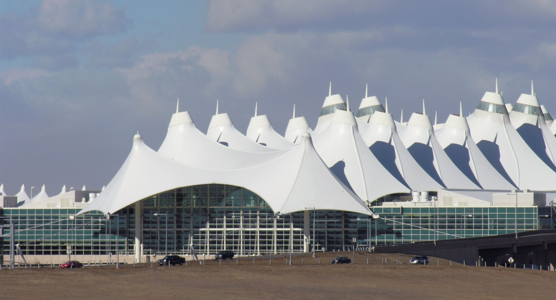 Denver airport roof, one of the eco-friendly airports